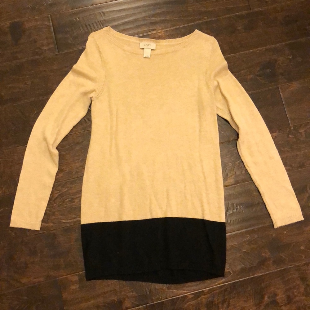 Tan and black Loft sweater